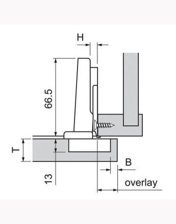 Blum 110° full overlay CLIP Top BLUMOTION hinge soft-close screw-on (71B3550) 