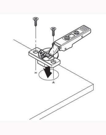 Blum 95° full overlay CLIP Top BLUMOTION thick door soft-close hinge screw-on (71B9550) 