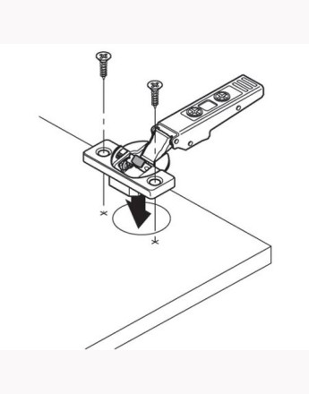 Blum 95° cliptop full overlay inset hinge, screw-on (79B9550) 