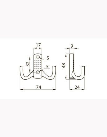 Chrome - coat, towel hanger, double kitchen, bathroom hook (DW341)