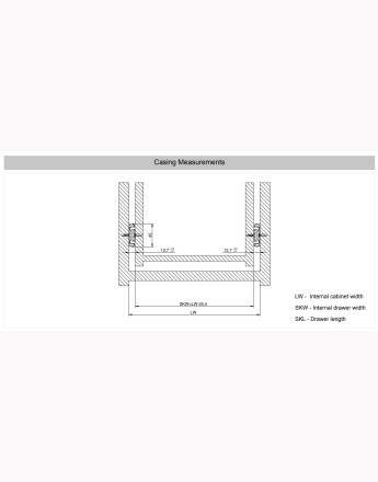 Drawer runners - Full extension - solid metal ball bearing 35 kg