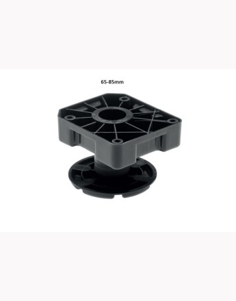 Heavy duty plastic black adjustable plinth feet leg, up to 450, 50-75mm, 65-85mm, 85-125mm and 125-195mm - set of 4