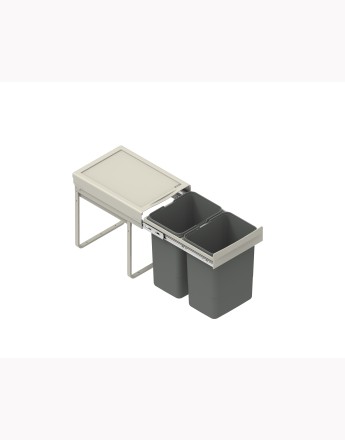 Kitchen waste bin - soft close - 400mm cabinet - 2 compartments (JC602)