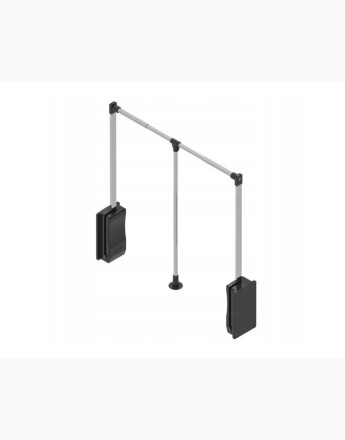 LIFTER pull-down wardrobe rail, black and chrome, 3 sizes: 540-710mm, 645-930mm, 890-1120mm