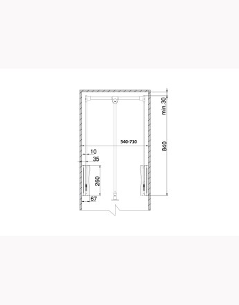 LIFTER pull-down wardrobe rail, black and chrome, 3 sizes: 540-710mm, 645-930mm, 890-1120mm