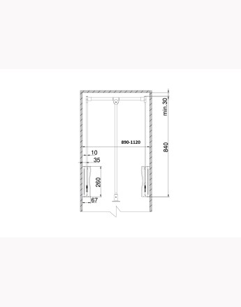 LIFTER pull-down wardrobe rail, black and chrome, 3 sizes: 540-710mm, 645-930mm, 890-1120mm